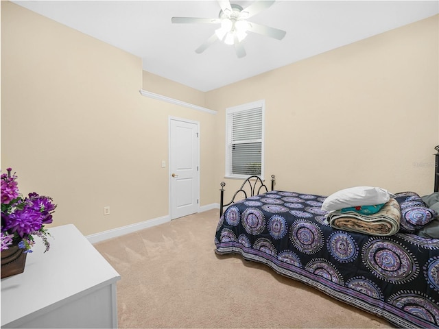 3300 Hawks Ridge Dr, Lakeland, FL 33810 - bedroom with light carpet, baseboards, and ceiling fan