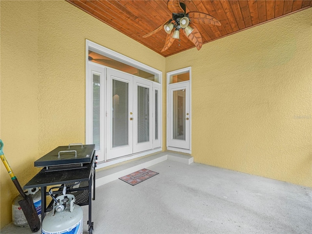 3300 Hawks Ridge Dr, Lakeland, FL 33810 - view of patio / terrace featuring french doors and ceiling fan