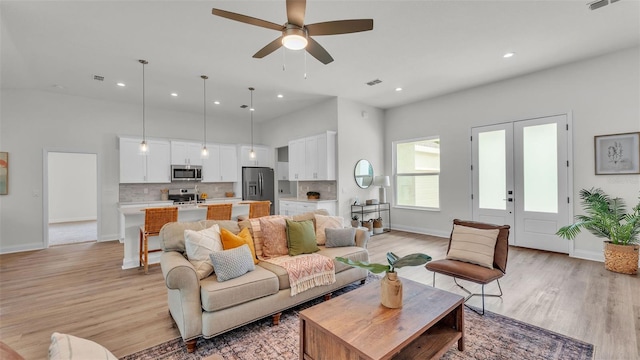 505 Shanklin Ave, Bartow, FL 33830 - living room with light wood-type flooring, recessed lighting, and ceiling fan