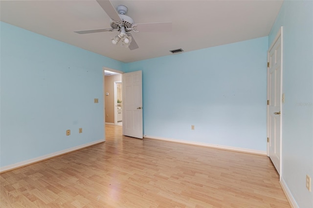 3906 Canyon Lake Pt, Lakeland, FL 33813 - empty room with ceiling fan, light wood-style flooring, baseboards, and visible vents