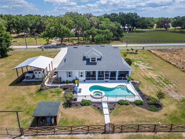 9004 Selph Rd, Lakeland, FL 33810 - view of pool with a fenced backyard, a gate, and a sunroom