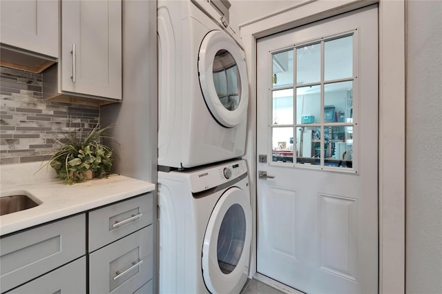 9004 Selph Rd, Lakeland, FL 33810 - washroom with cabinet space and stacked washer / drying machine