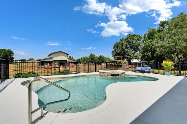 9004 Selph Rd, Lakeland, FL 33810 - view of swimming pool with a pool with connected hot tub and fence