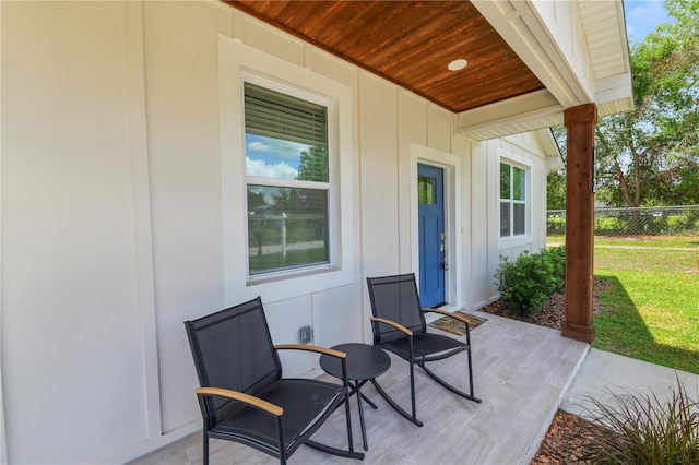 view of patio with fence