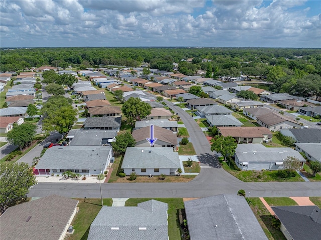 aerial view with a residential view
