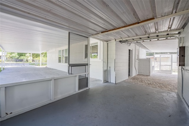 view of patio / terrace featuring electric panel