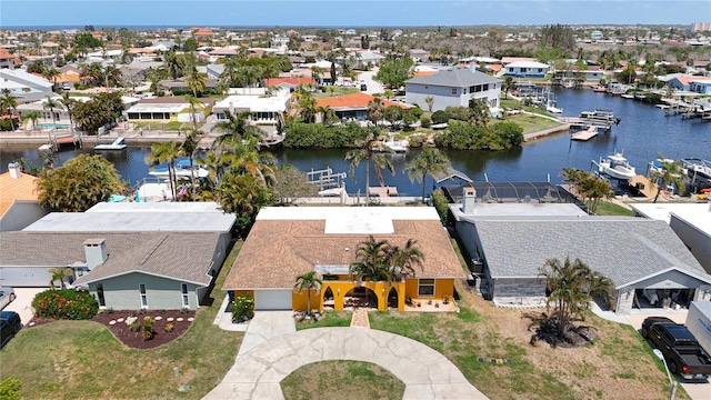 4921 Marlin Dr, New Port Richey, FL 34652 - birds eye view of property featuring a water view and a residential view