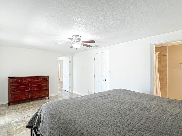 4921 Marlin Dr, New Port Richey, FL 34652 - bedroom featuring a textured ceiling, ceiling fan, and baseboards