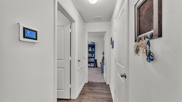 613 Sarner Pass Way, Winter Haven, FL 33881 - corridor featuring a textured ceiling and wood finished floors