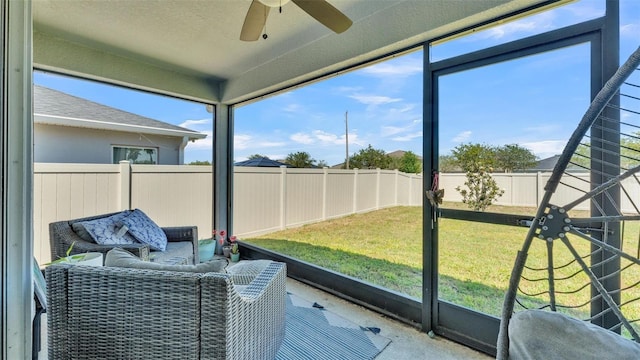 613 Sarner Pass Way, Winter Haven, FL 33881 - sunroom / solarium with a ceiling fan