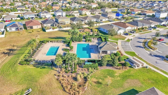 drone / aerial view with a residential view