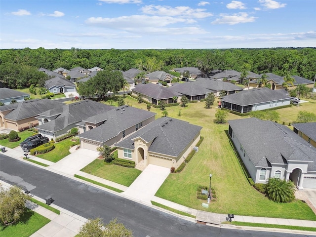 bird's eye view with a residential view