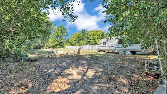 view of yard with fence