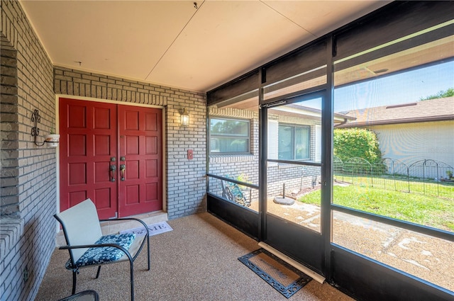 view of sunroom
