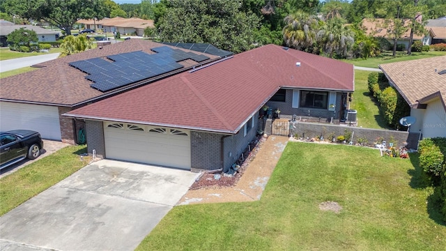 birds eye view of property with a residential view