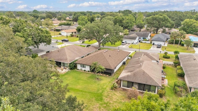 birds eye view of property with a residential view