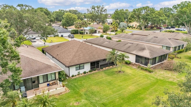 drone / aerial view with a residential view