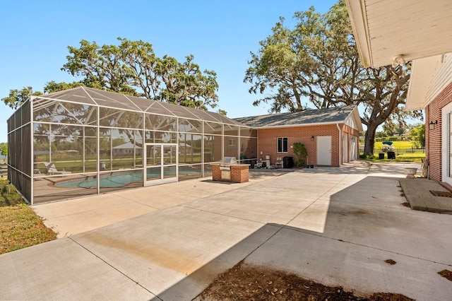 exterior space featuring an outdoor pool