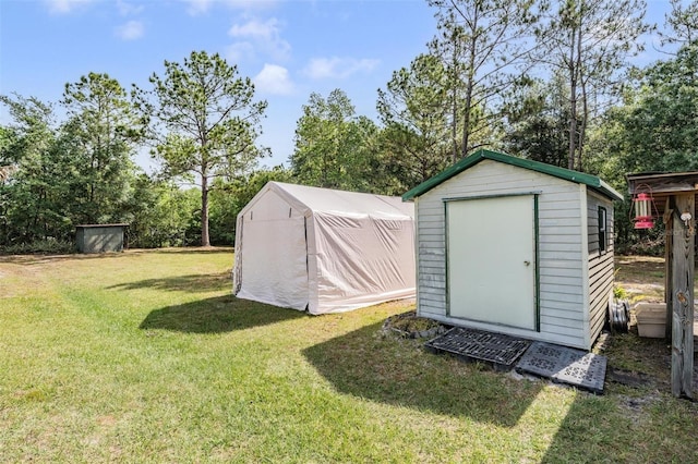 view of shed