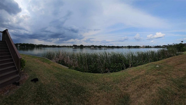 water view with stairway