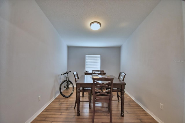 3684 Madbury Cir, Lakeland, FL 33810 - dining area featuring baseboards, wood finished floors, and a textured ceiling