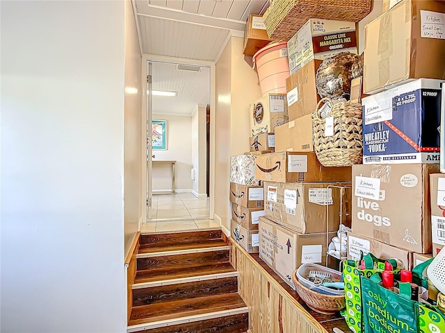 737 Kensington St, Lakeland, FL 33803 - stairs featuring wood finished floors