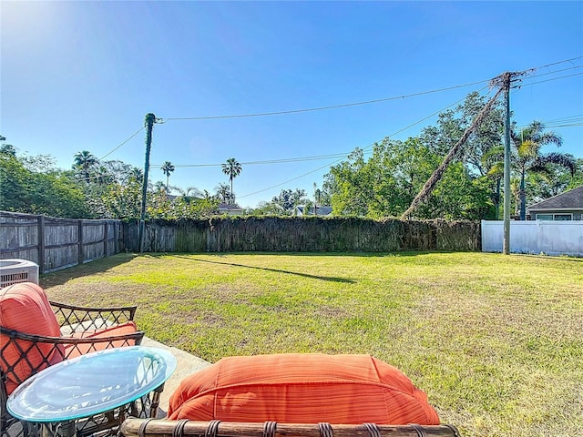 737 Kensington St, Lakeland, FL 33803 - view of yard with central air condition unit and a fenced backyard