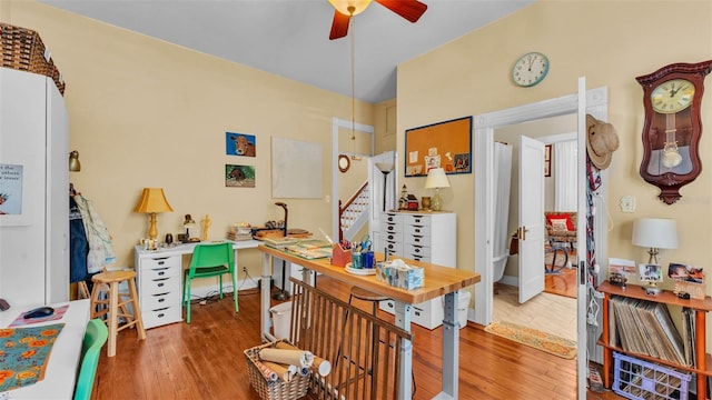410 S Broadway Ave, Bartow, FL 33830 - home office with wood finished floors and ceiling fan