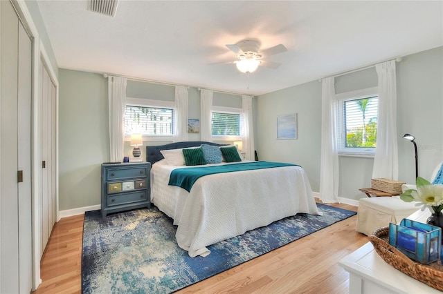 4116 4th Ave NE, Bradenton, FL 34208 - bedroom featuring visible vents, light wood-style flooring, and multiple windows