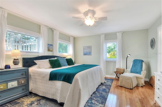4116 4th Ave NE, Bradenton, FL 34208 - bedroom with baseboards, a ceiling fan, and hardwood / wood-style floors