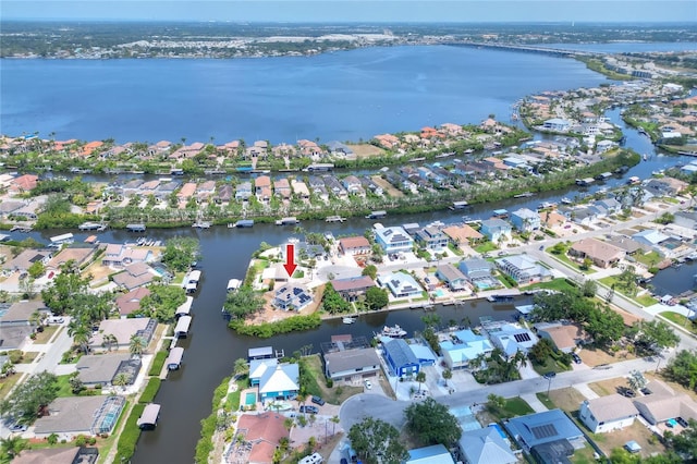 4116 4th Ave NE, Bradenton, FL 34208 - birds eye view of property featuring a water view and a residential view