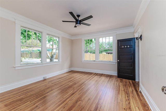 746 Mississippi Ave, Lakeland, FL 33801 - unfurnished room with crown molding, wood finished floors, and a healthy amount of sunlight