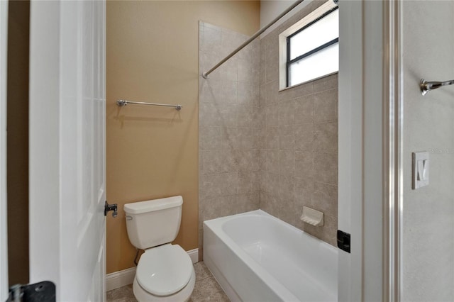 1295 Osprey Landing Dr, Lakeland, FL 33813 - full bathroom featuring baseboards, tile patterned floors, toilet, and tub / shower combination
