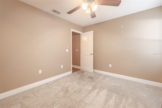 2933 Blackwater Oaks Dr, Mulberry, FL 33860 - unfurnished room with visible vents, ceiling fan, carpet flooring, and baseboards