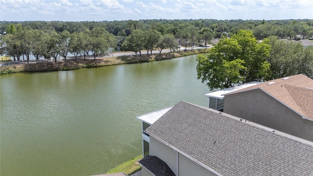 exterior space featuring a water view