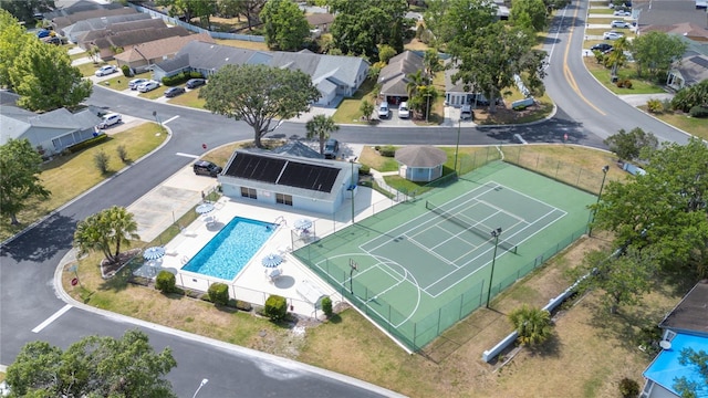 drone / aerial view with a residential view