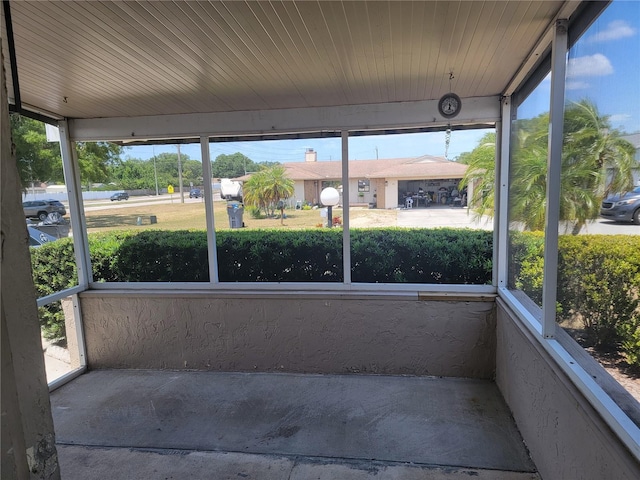 view of unfurnished sunroom