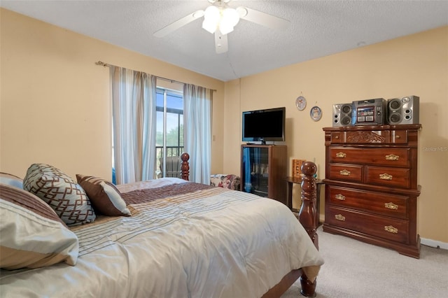 1130 N Lake Parker Ave Unit C321, Lakeland, FL 33805 - bedroom with a textured ceiling, ceiling fan, and light carpet