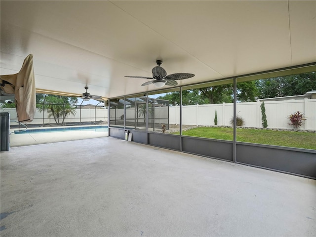 3002 Helms Dr, Auburndale, FL 33823 - unfurnished sunroom with a ceiling fan and a wealth of natural light