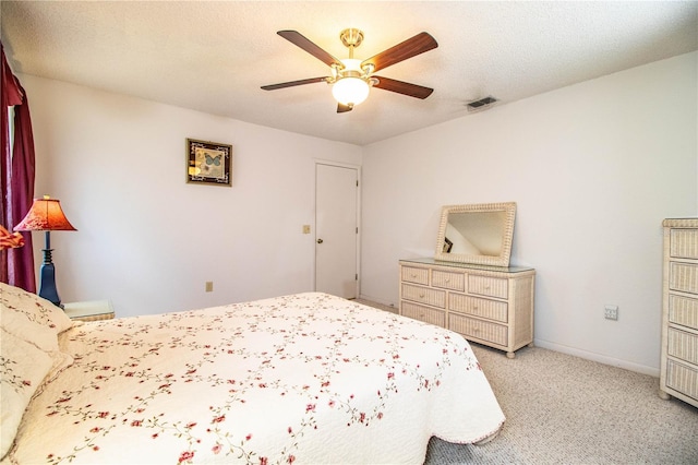 4976 Pleasant Hollow Trl, Lakeland, FL 33811 - bedroom with light carpet, a ceiling fan, and visible vents