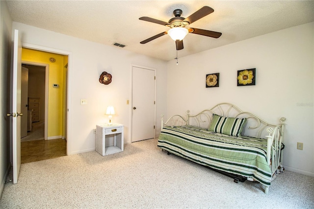 4976 Pleasant Hollow Trl, Lakeland, FL 33811 - bedroom featuring visible vents, a ceiling fan, carpet, and baseboards
