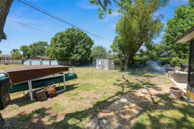 view of yard with fence