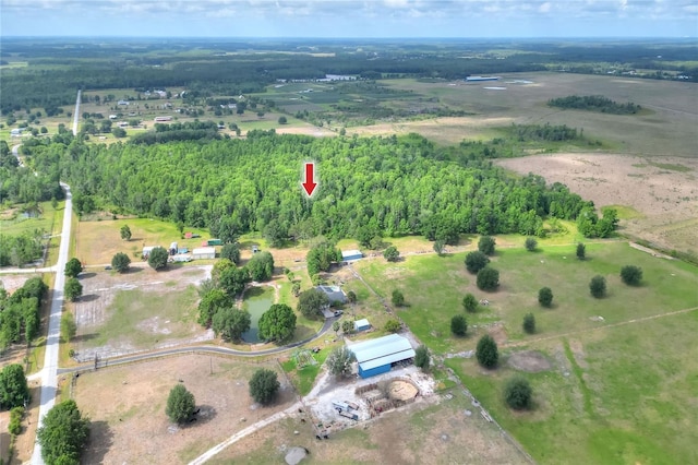bird's eye view featuring a rural view