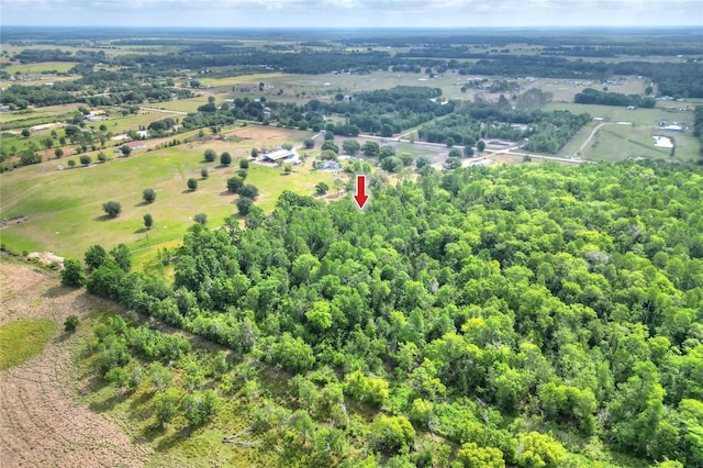 bird's eye view with a rural view