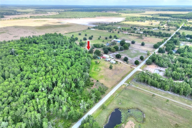 drone / aerial view with a rural view