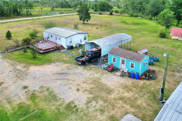 drone / aerial view with a rural view