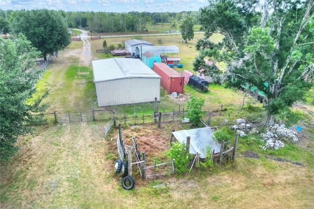 bird's eye view with a rural view