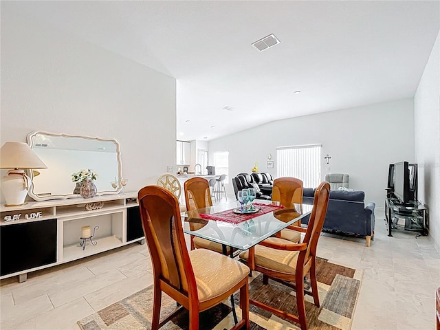 dining space with visible vents