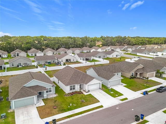 aerial view with a residential view