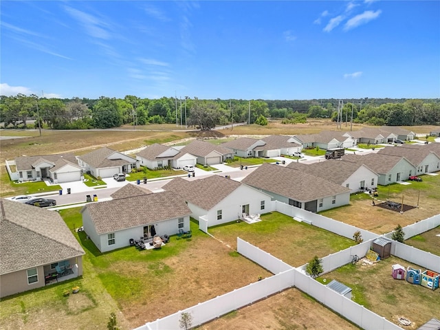 drone / aerial view with a residential view